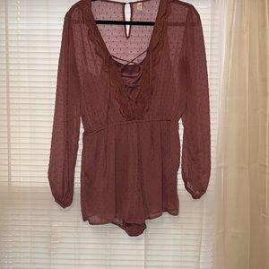 L love dusty pink romper (L)